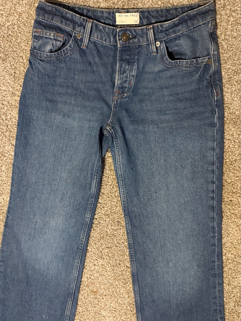 We The Free Low-Rise Slim Straight Hip-Hugging Blue Women’s Jeans